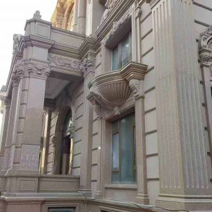 永州 黄金麻花岗岩光面别墅外墙干挂施工完成