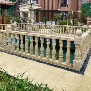 永州黄金麻花岗岩石材栏杆，扶手，将军柱，花瓶柱