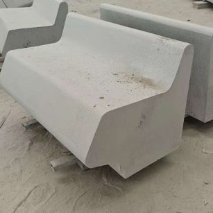 永州 芝麻白花岗岩异形坐凳，石凳