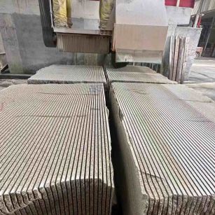 永州 车间生产日常，黄金麻白麻花岗岩