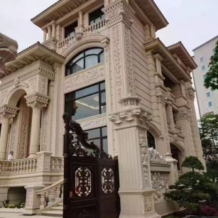 永州 黄金麻花岗岩别墅外墙干挂效果展示