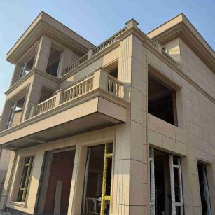 永州 黄金麻花岗岩石材荔枝面外墙干挂效果展示