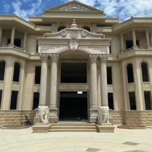 永州 黄金麻别墅外墙干挂，大柱，大象，蘑菇石，雕花板