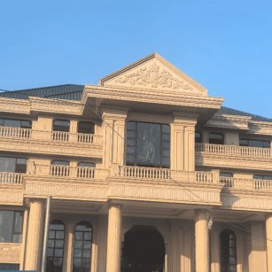 永州黄金麻别墅外墙干挂石材效果示例