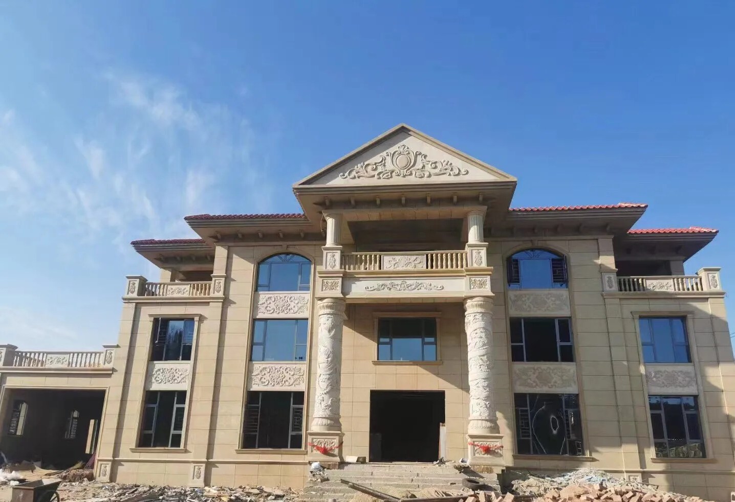 永州 黄金麻花岗岩别墅外墙干挂