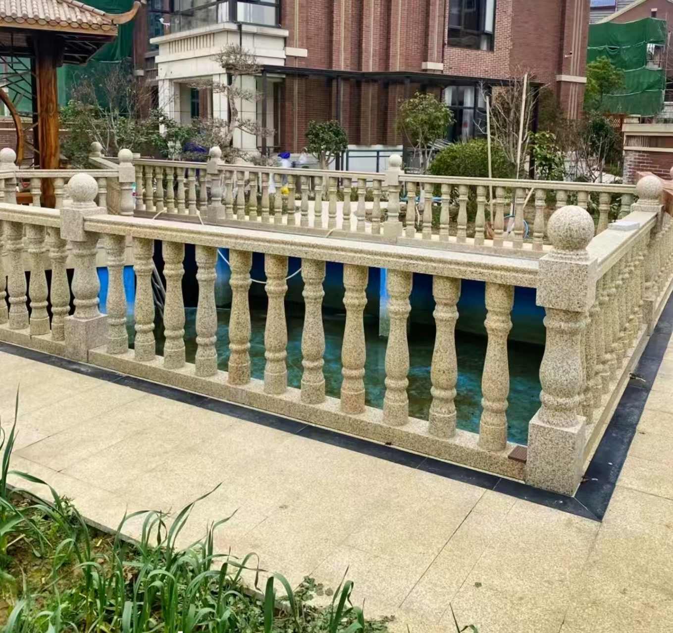 永州黄金麻花岗岩石材栏杆，扶手，将军柱，花瓶柱