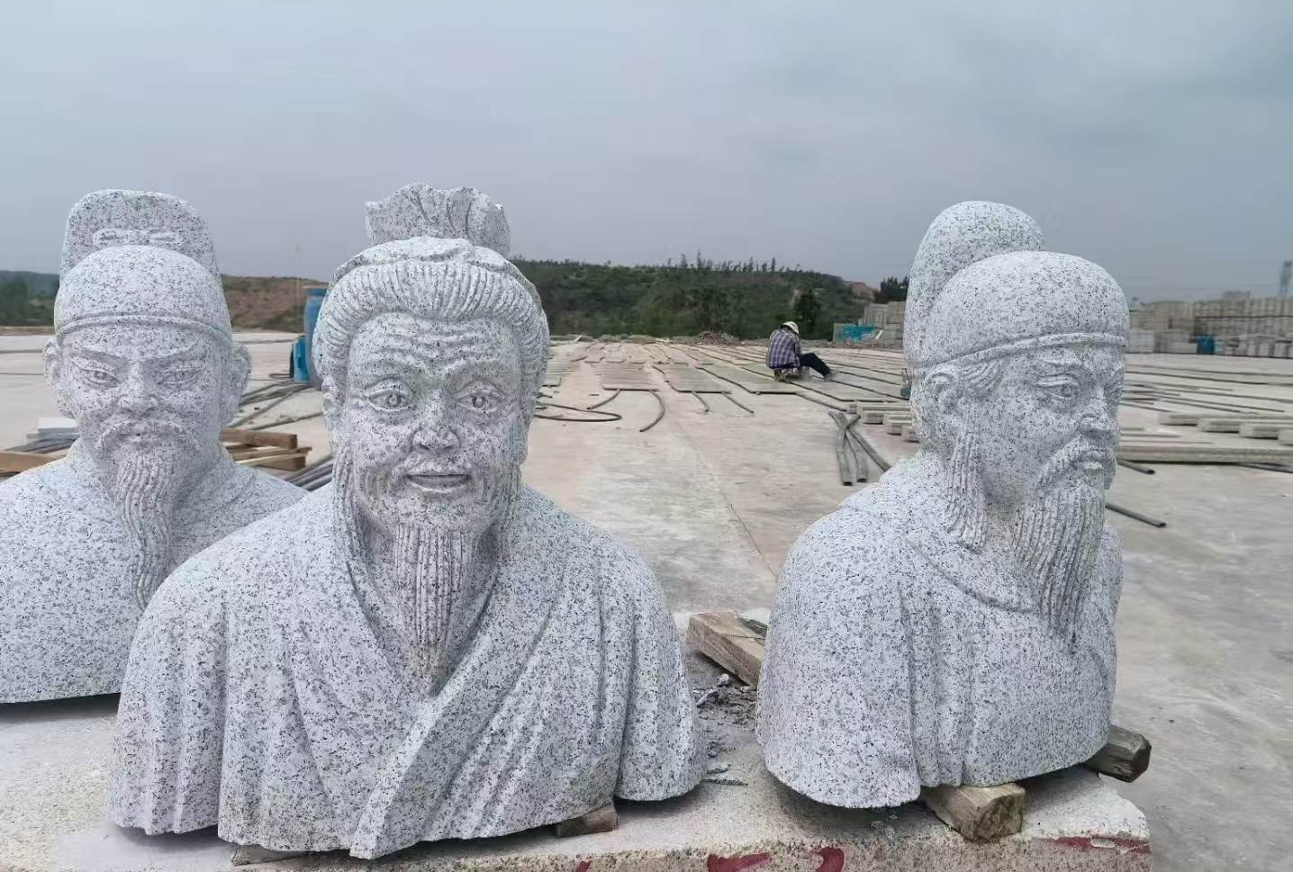 永州 白麻花岗岩石材人物立体雕刻