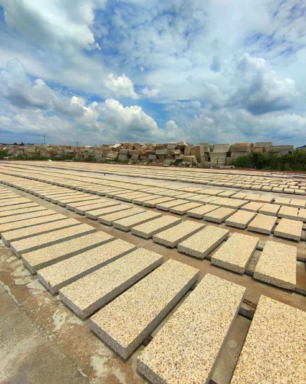 永州 黄金麻花岗岩荔枝面地铺石防护中