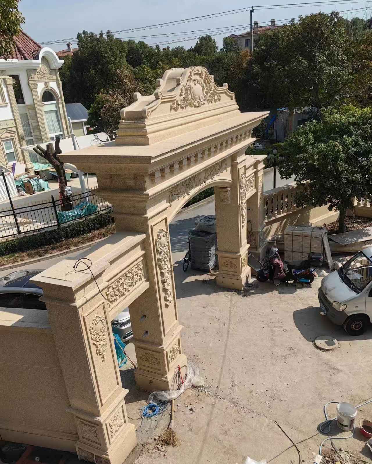 永州 黄金麻荔枝面花岗岩别墅门楼