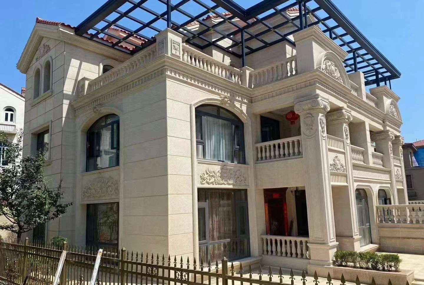 永州 黄金麻花岗岩荔枝面别墅外墙干挂